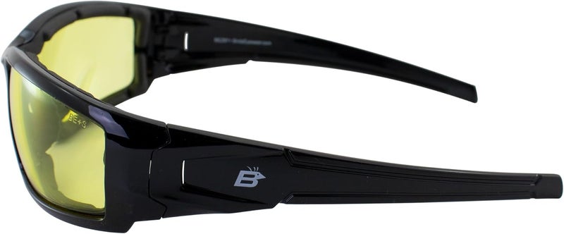 Birdz Eyewear Osprey Foam Padded Motorcycle Safety Sunglasses Black Frame with Smoke Lenses - Image 3
